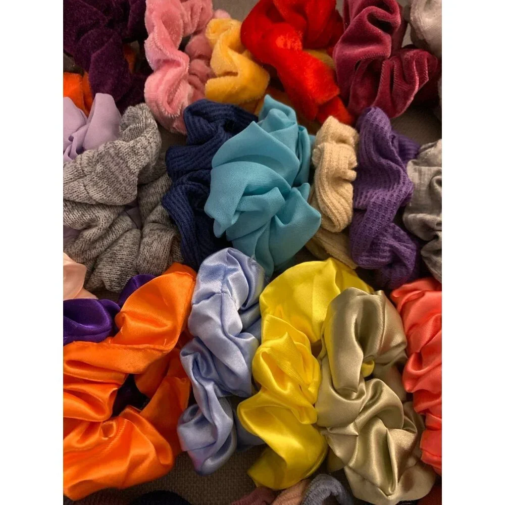 Hair Scrunchie Tie Neutral Color Assorted Bundle Set of 75